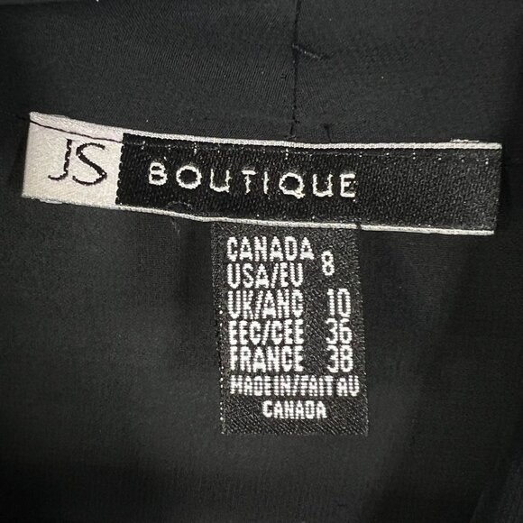 JS Boutique Womens 8 Ruched Black Long Bell Sleeve Blouse Coquette Vampy Top - Picture 14 of 16